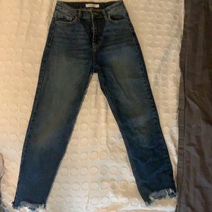 Cello cropped high rise straight jeans